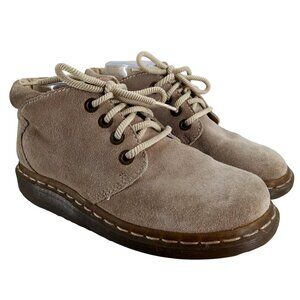 Dr Martens Suede Beige Ankle Boots Chukka Size UK 5 US 7 Lace Up Made in England